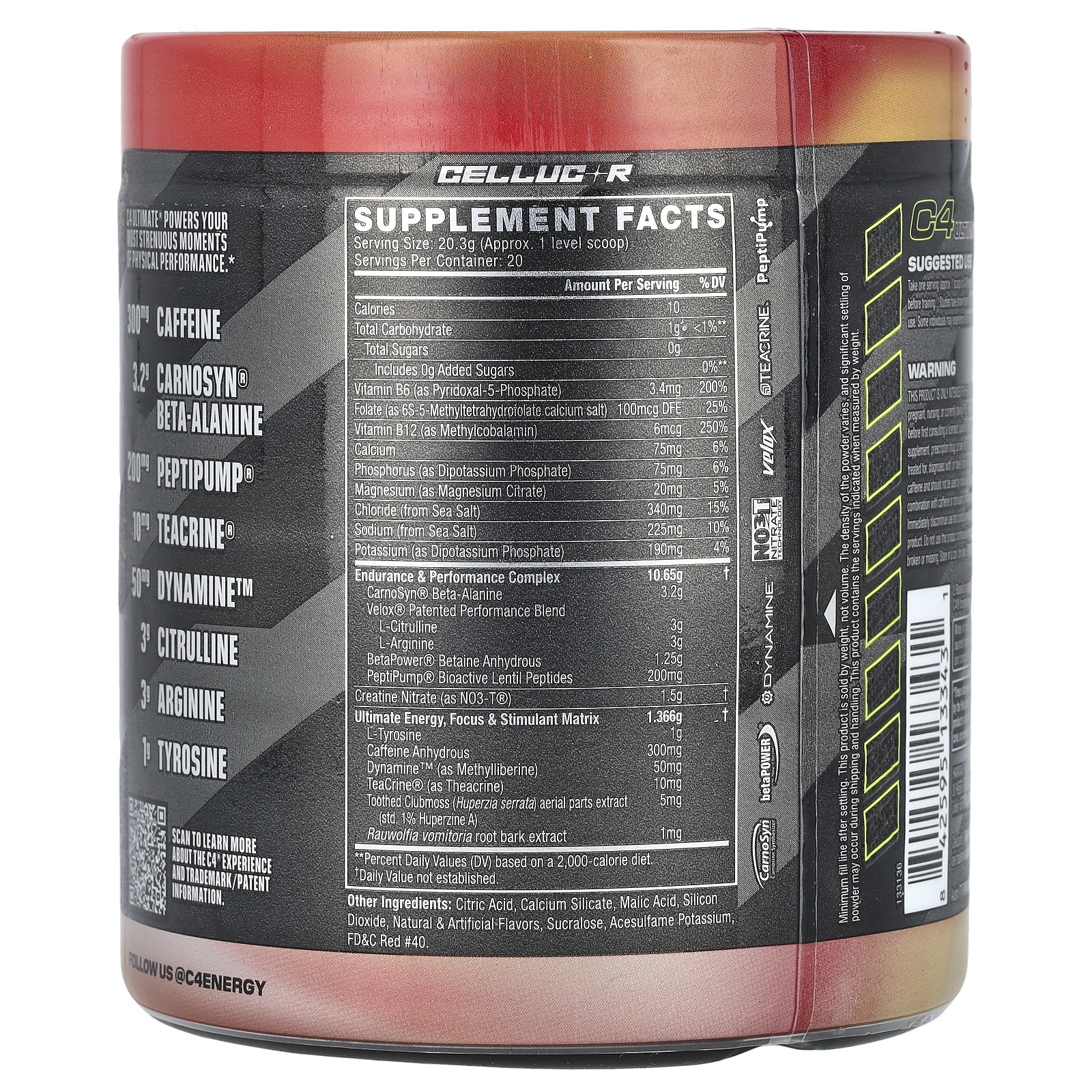 C4 Ultimate, Pre-Workout, Hawaiian Punch® Fruit Juicy Red®, 14.3 oz (406 g)