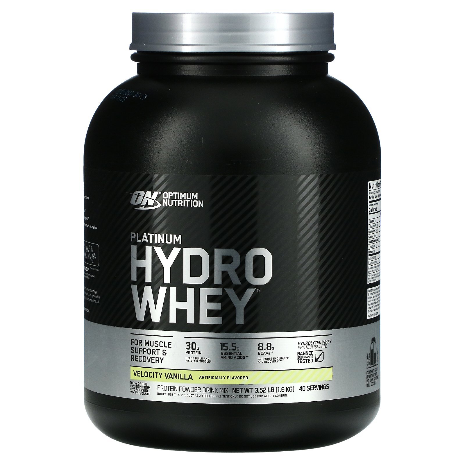 Platinum Hydro Whey, Velocity Vanilla, 3.52 lb (1.6 kg)