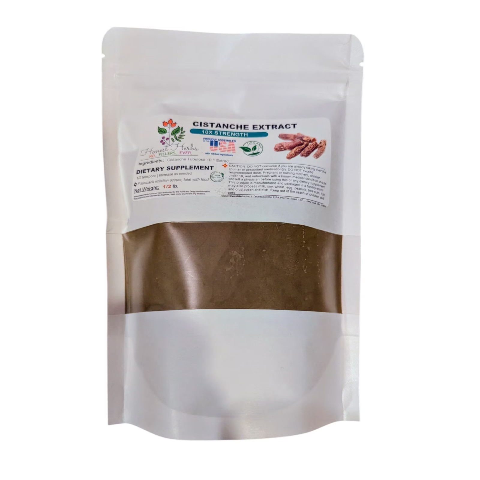 Cistanche Extract 10:1 Tubulosa Organic Powder – 10x – 227 grams (half lb.)
