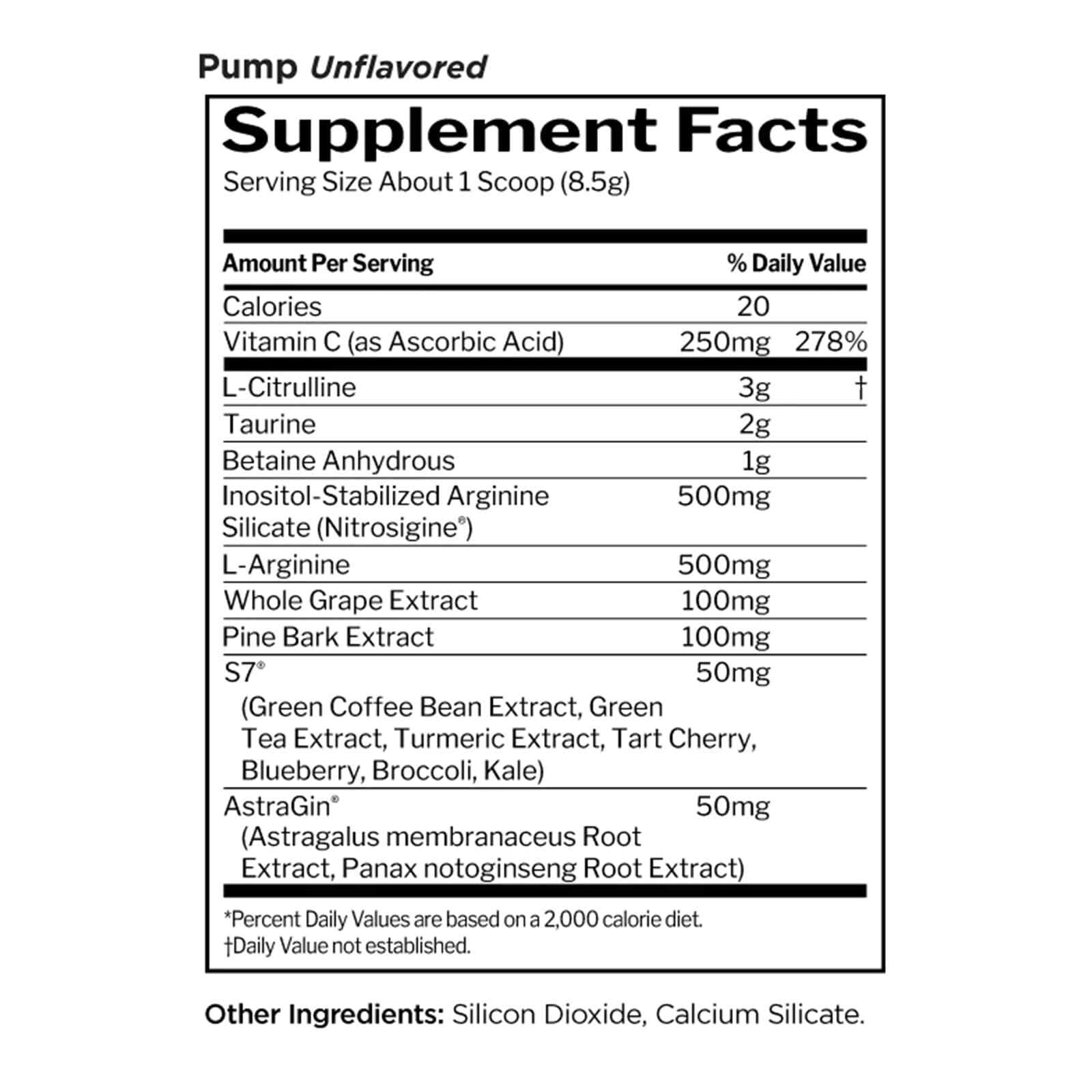 RULE 1 Pump 30 serv Unflavored Stimulant Free Pre Workout 231g