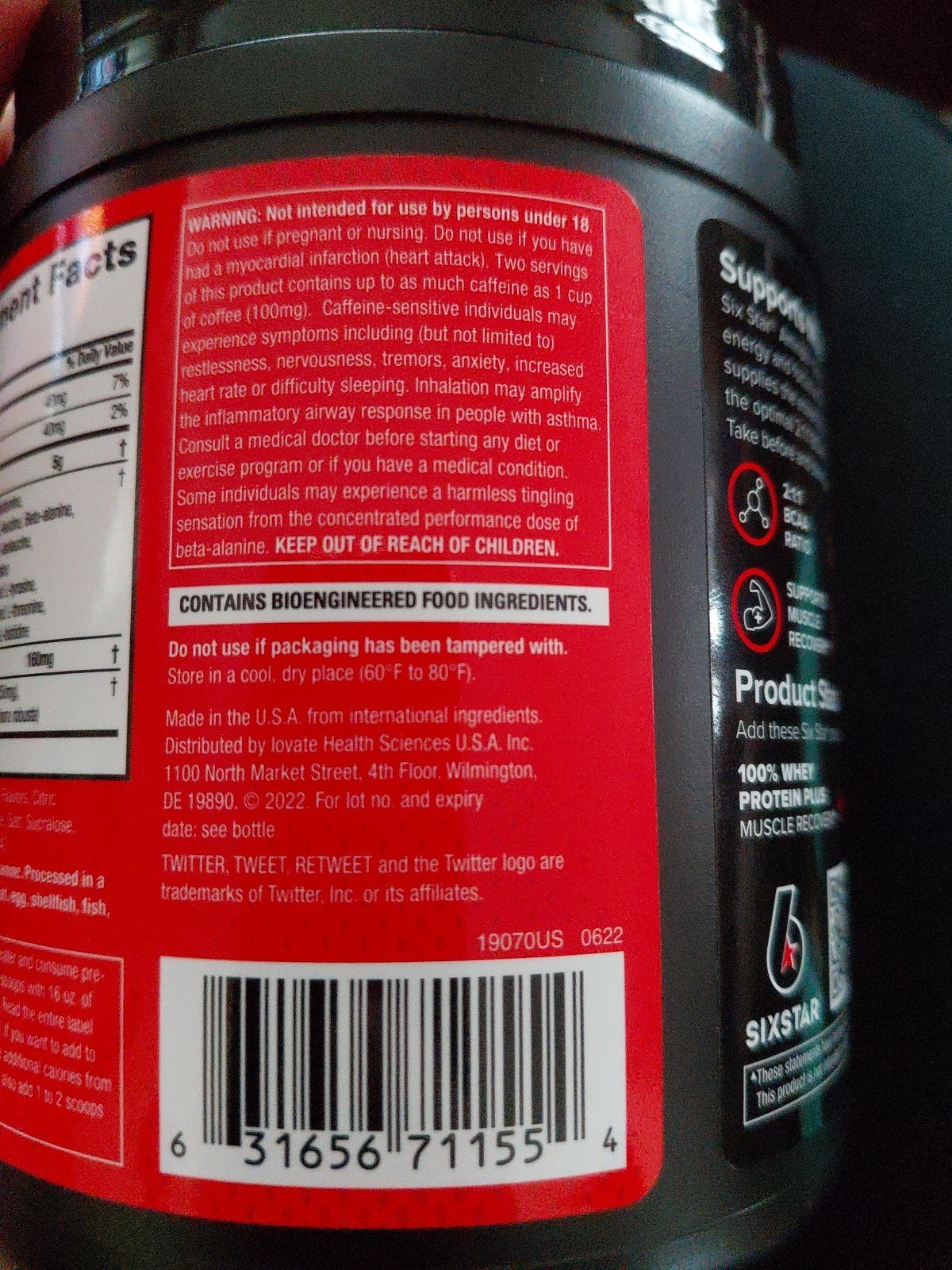 6 Star Pre-Workout AMINOS energy 2.0 Fruit Punch 9.52 oz Powder BCAA