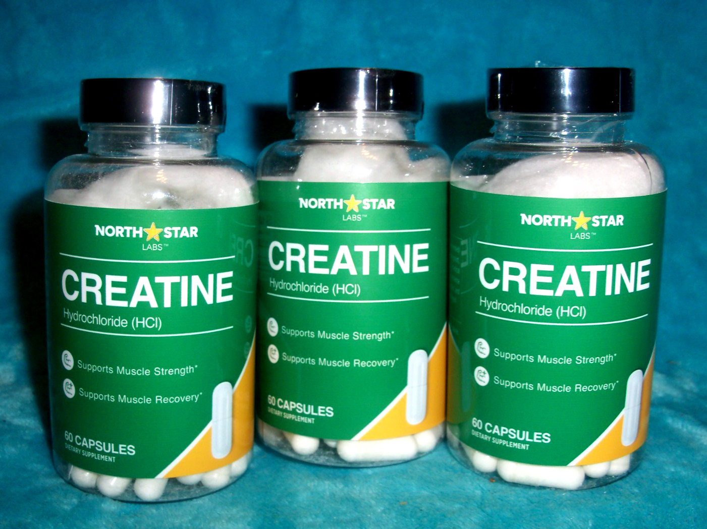 3 NORTH STAR Creatine HCL Hydrochloride Capsules, 750 Mg-HI ABSORPTION-180 Caps