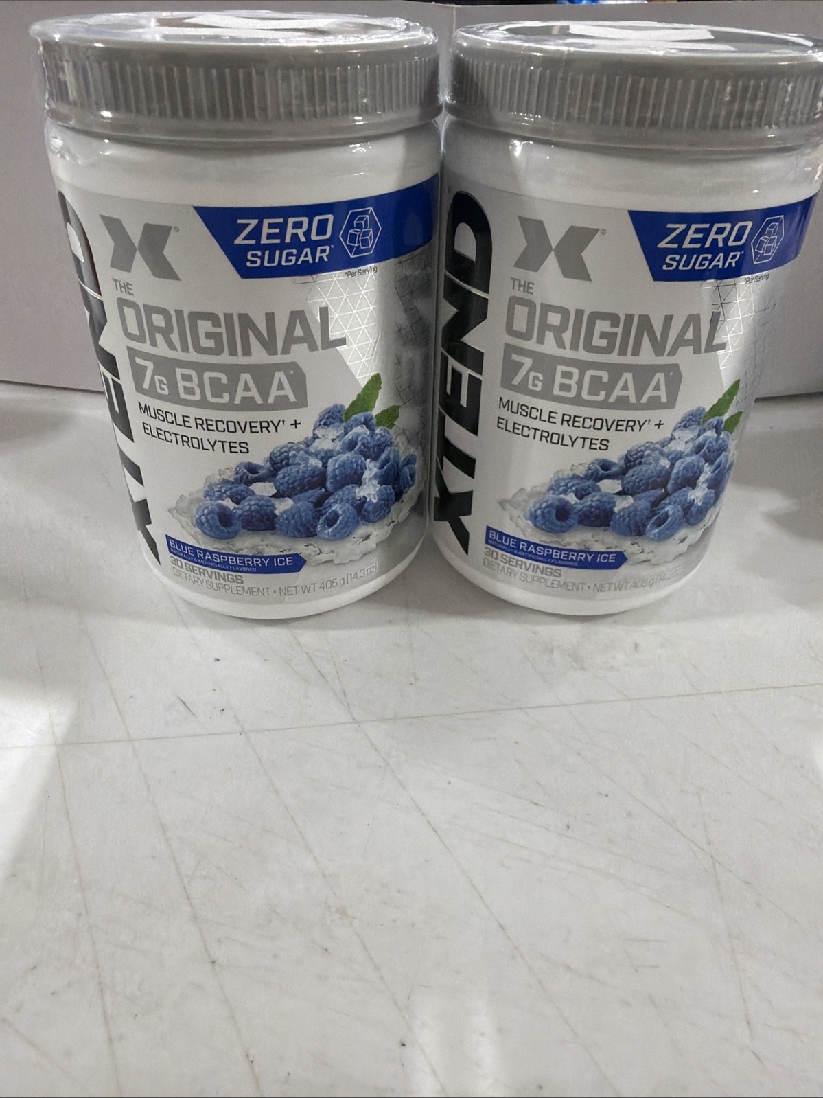 2X XTEND Original 7g BCAA Blue Raspberry Ice Muscle Recovery 30 Serv 14.3oz