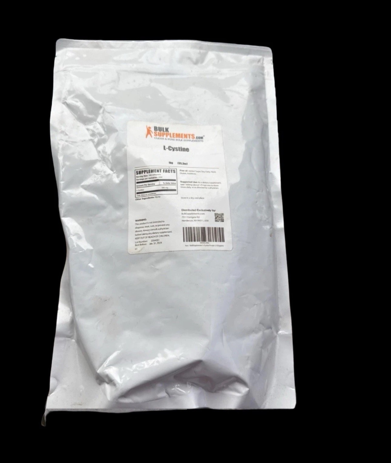 BulkSupplements L-Cystine Powder – 500mg per Serving 1KG Bag