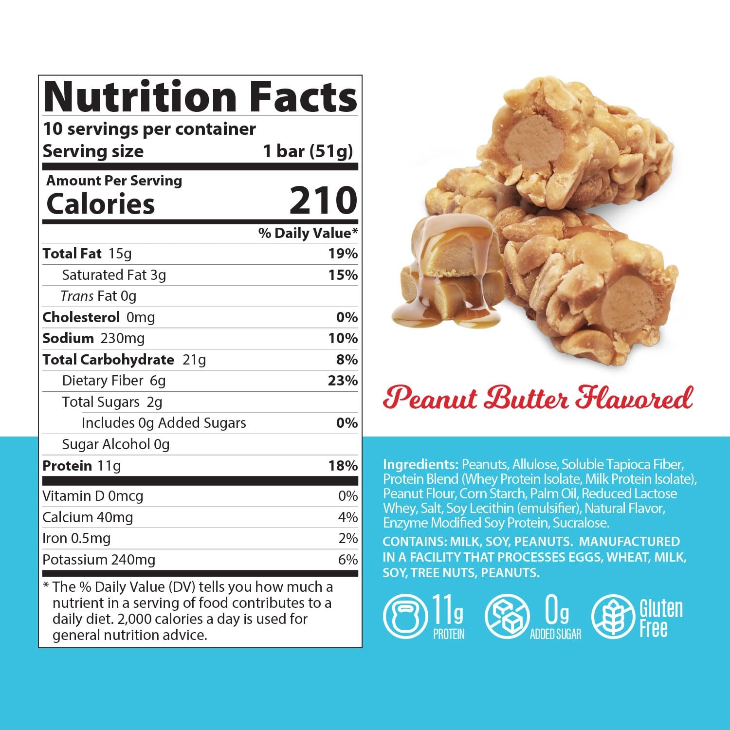 Genius Gourmet SKIPPY Peanut Butter 11g Protein Nut Roll Bar Gluten-Free Carb-Co