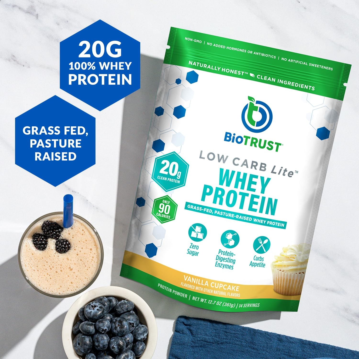 Biotrust Carb Lite 20 Grams Of Grass-Fed Whey Protein Isolate 100 Calories