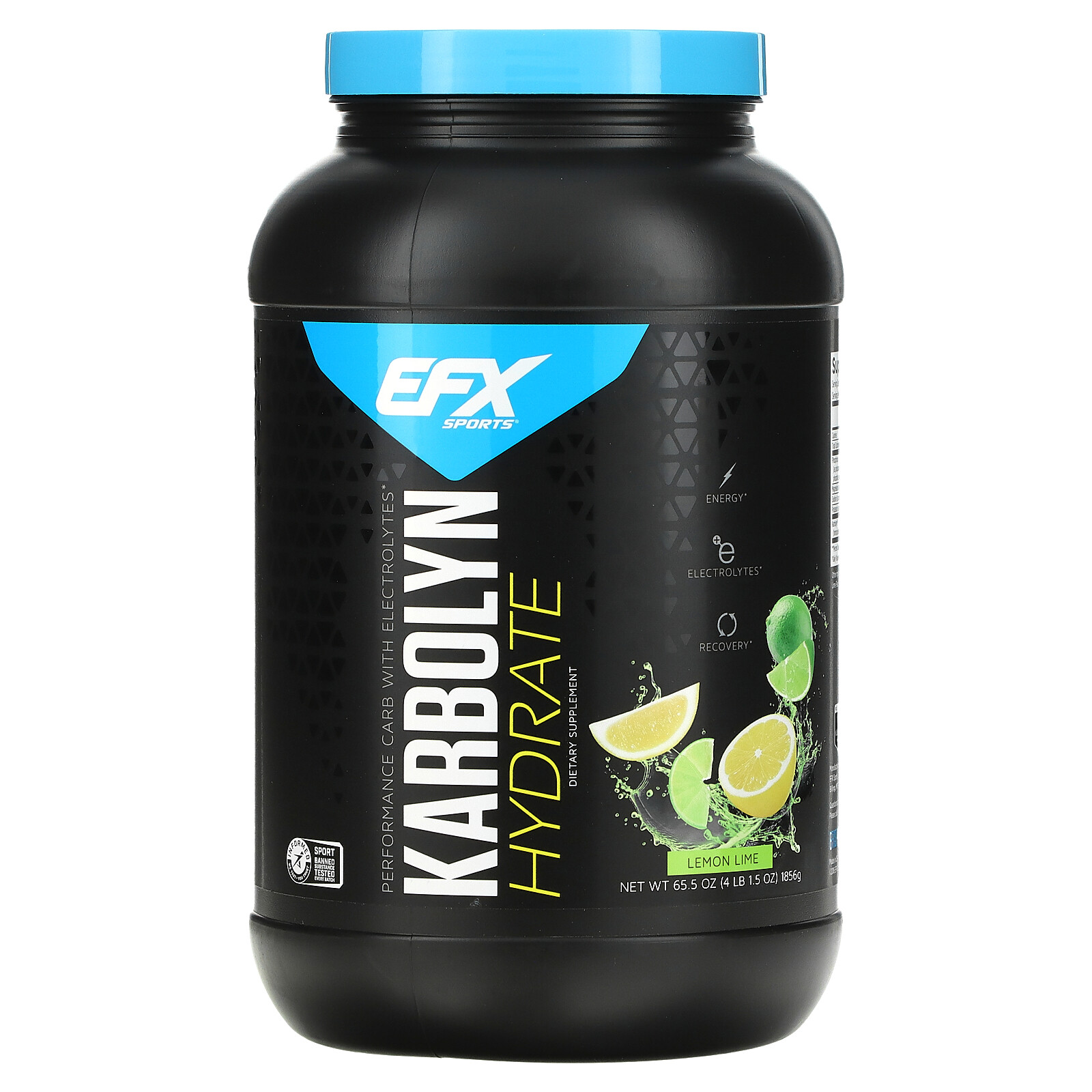 EFX Sports Karbolyn Hydrate Lemon Lime 65 5 oz 1856 g Gluten-Free, Informed