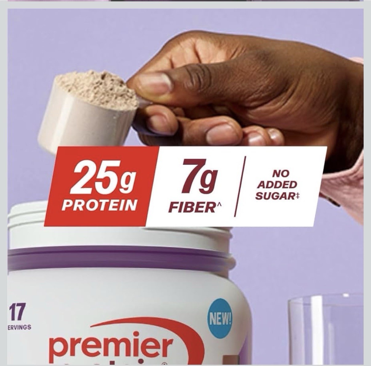 Premier Protein Powder Plus Fiber 25g Protein 7g Fiber Chocolate No Added Sug…