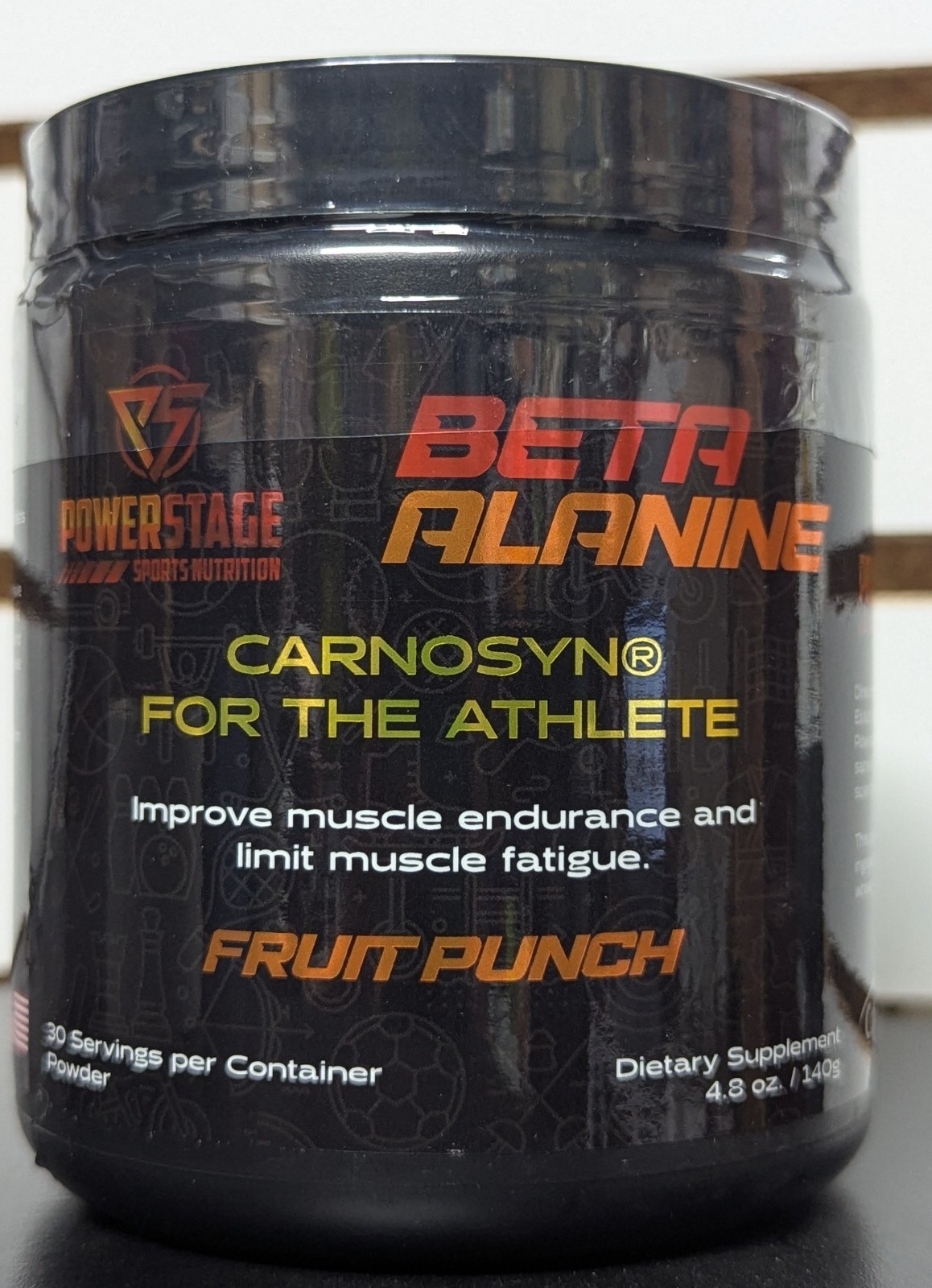 PowerStage Beta Alanine Carnosyn Powdered Workout Supplement Fruit Punch Flavor