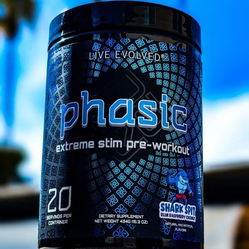 Live Evolved Phasic: Extreme Stimulant 500mg Caffeine Blend Pre-Workout.