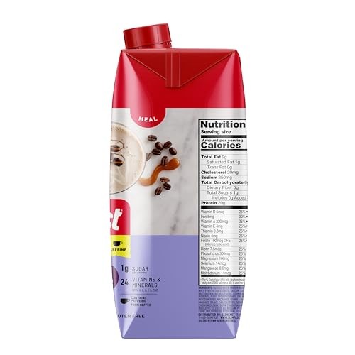 Slimfast Protein Shake Caffeine Caramel Macchiato- 20G Protein Meal Replacement