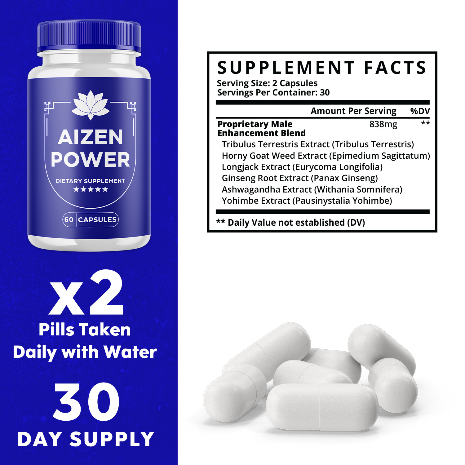 (3 Pack) Aizen Power, Aizen Power Male Enhancement Supplement (180 Capsules)