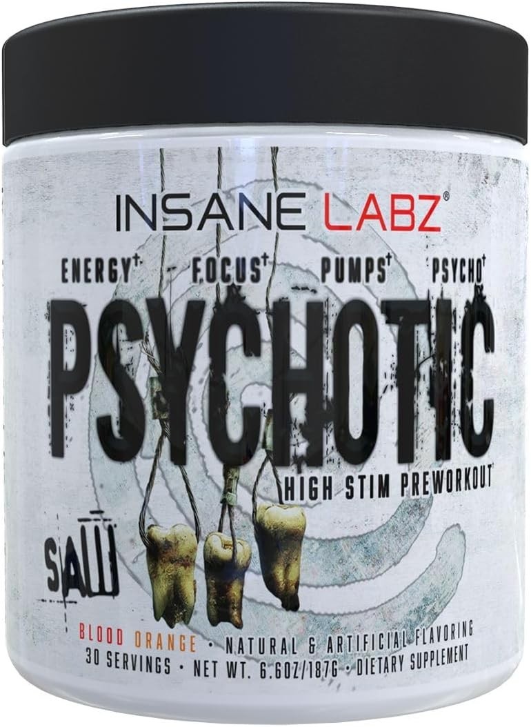 Psychotic SAW Extreme Hi-Energy Pre-Workout 30 Servings 5 Flavors NEW FAST SHIP!