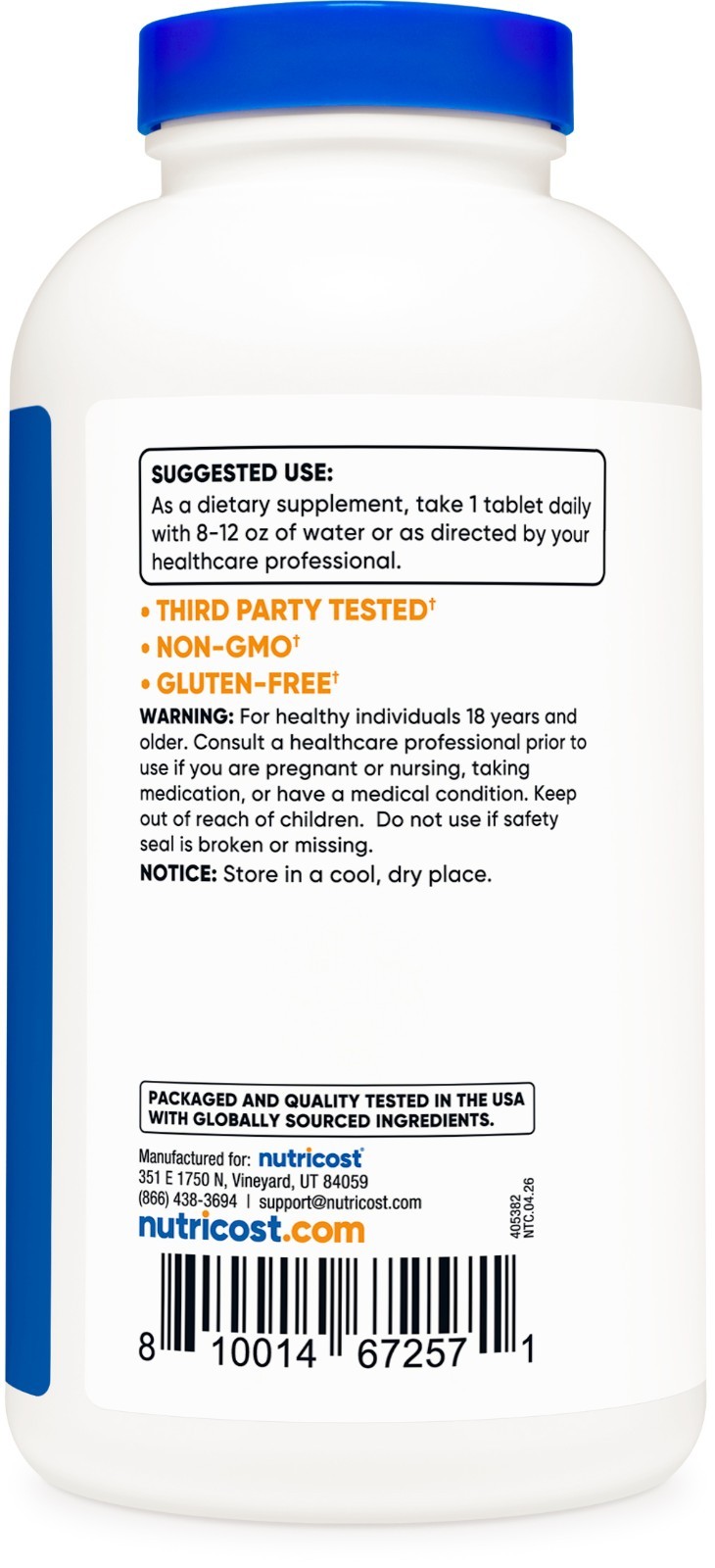 Nutricost L-Lysine 1000mg, 240 Tablets – Gluten Free, Non-GMO, and Vegetarian