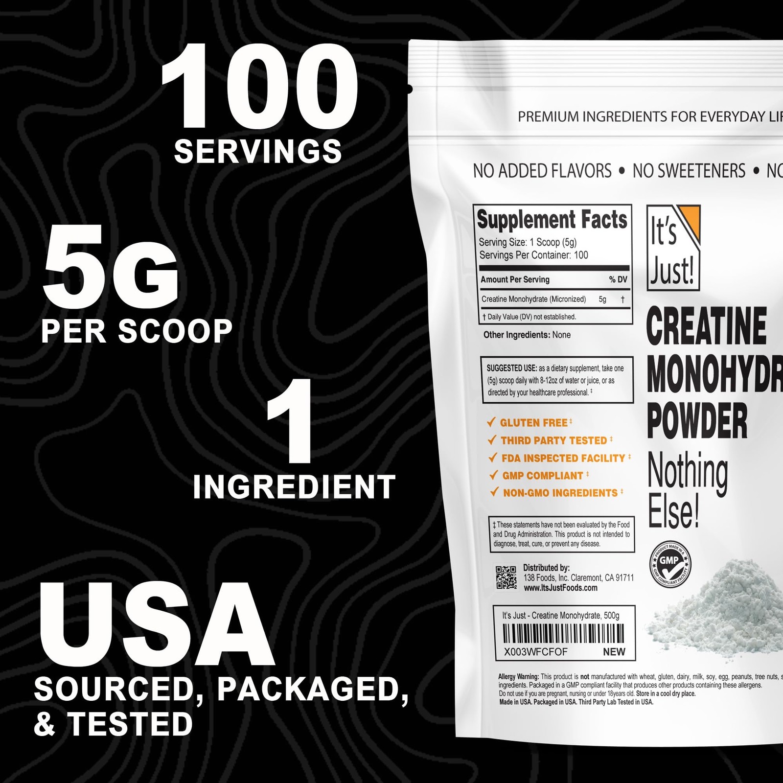 It’s Just! – Creatine Monohydrate Powder, Pure Creatine Powder, Made in USA, …