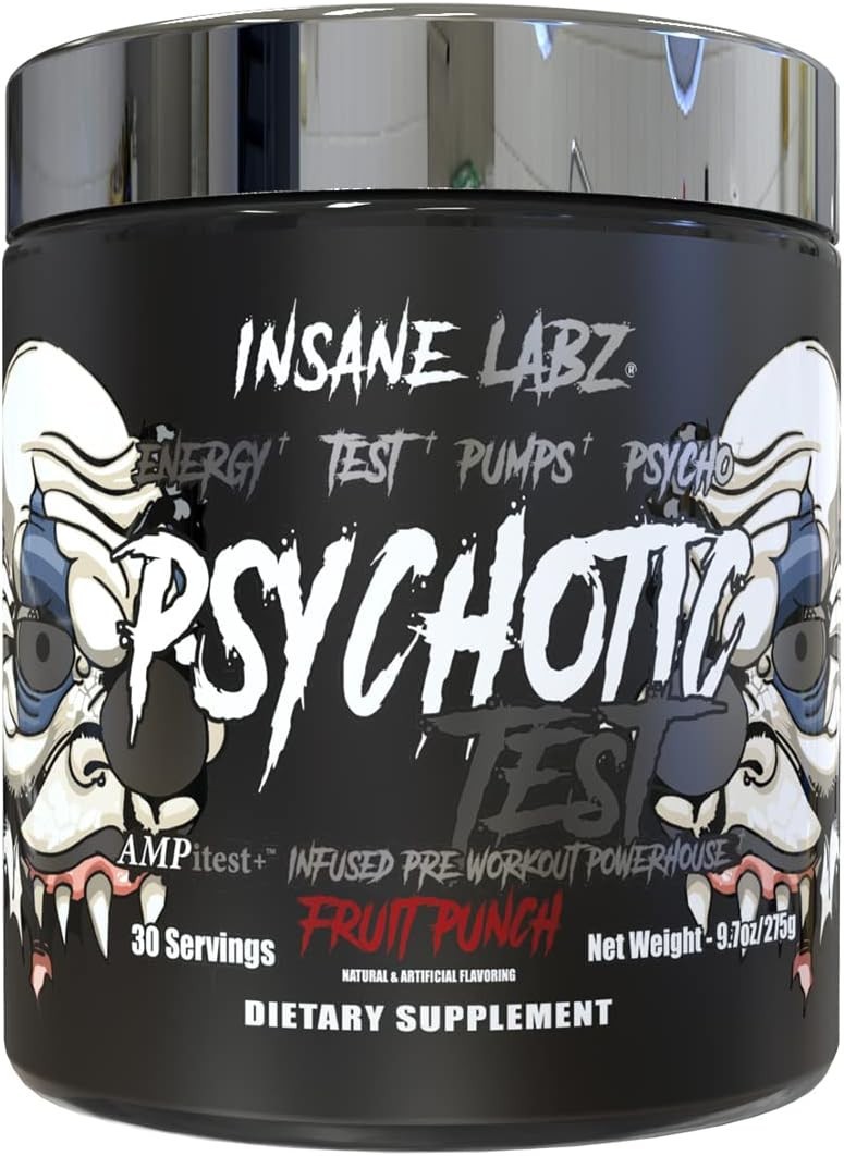 Insane Labz PSY-CHO-TIC TEST Testosterone Booster Pre-Workout 30 Servings New