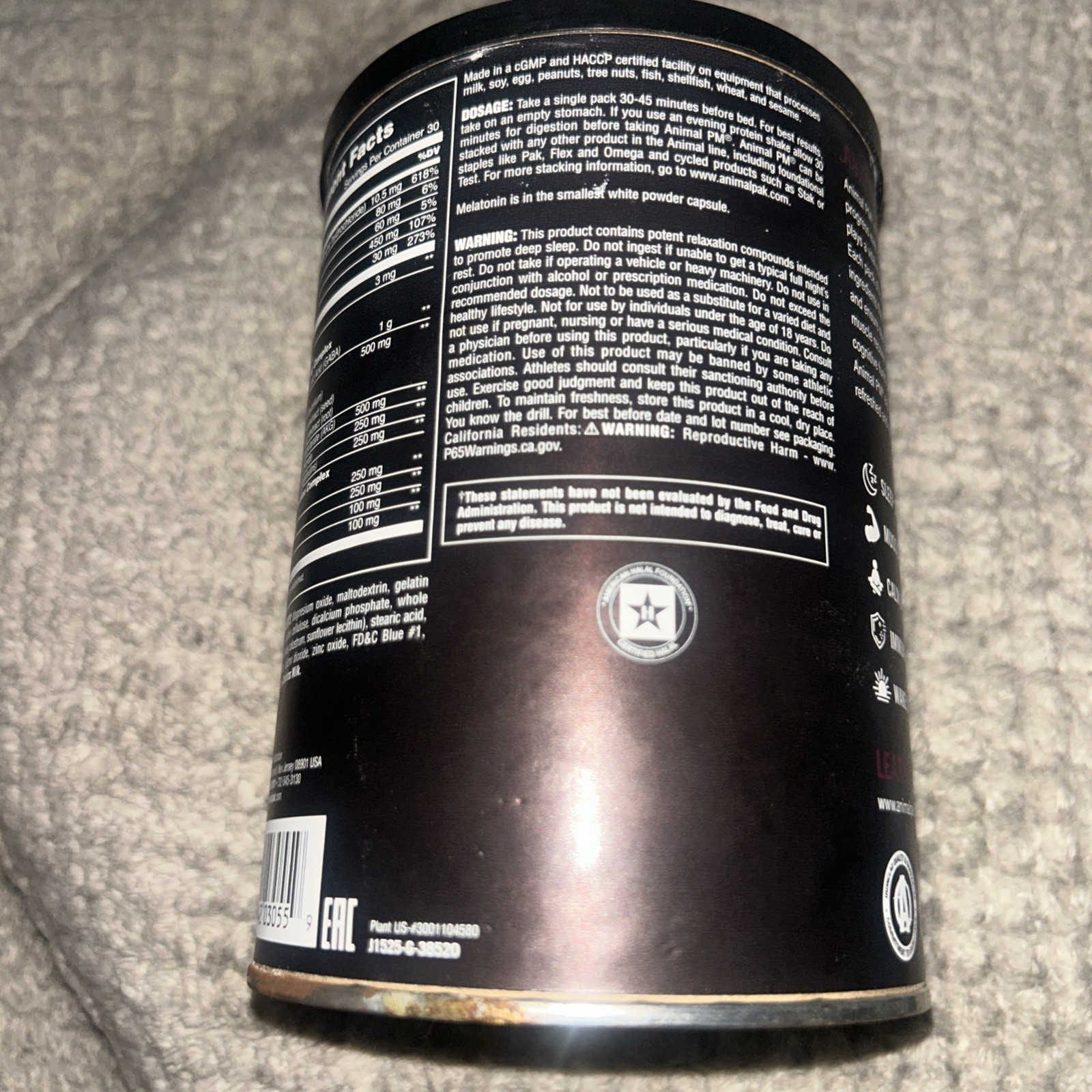 Animal PM Sleep Supplement 30 Count Multicolor Non Habit Forming Natural Formula