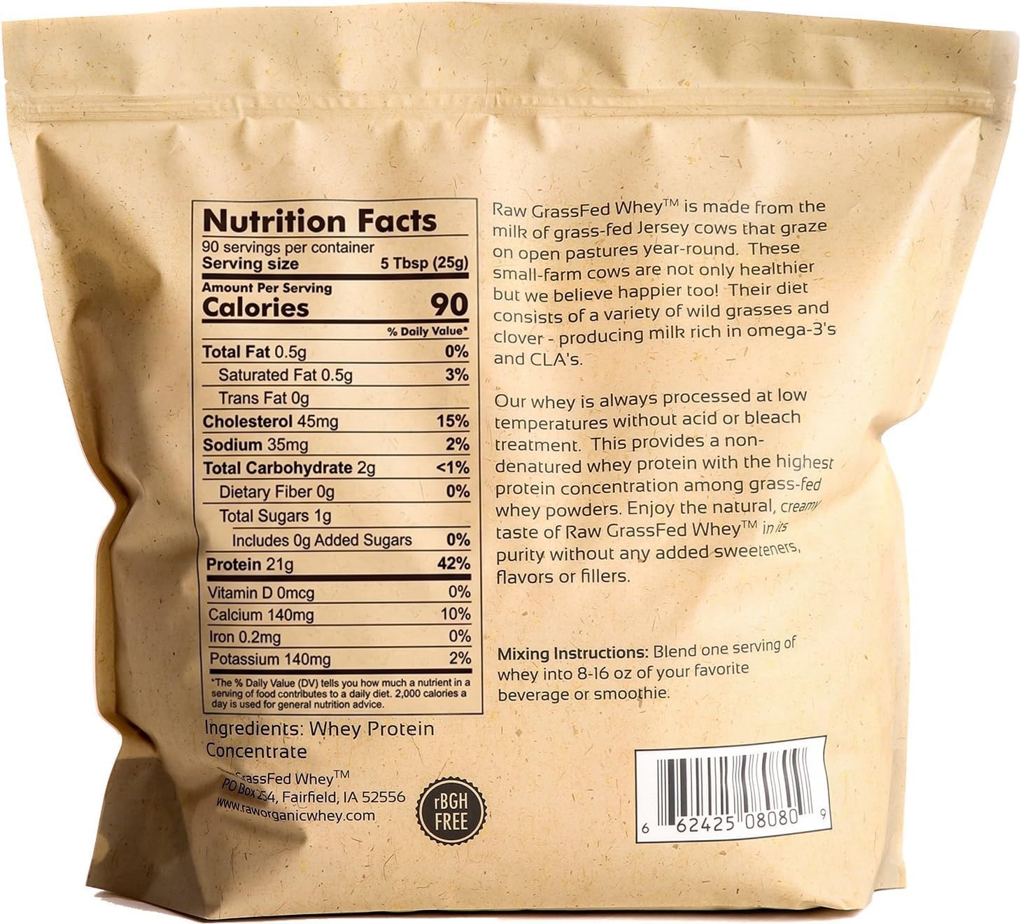Grass Fed Whey Protein Powder Unflavored 1 Ingredient Pure No Filler _ SALE OFF