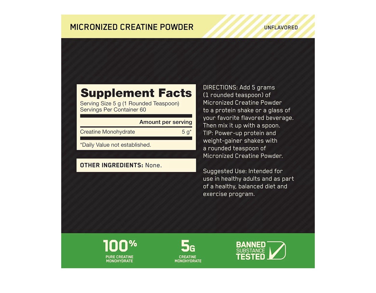Optimum Nutrition Micronized Creatine Monohydrate Powder – 42.2oz