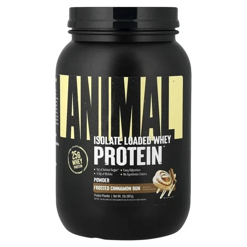 ANIMAL Isolate Loaded Whey Protein Frosted Cinnamon Bun 2 lb Muscle Recovery