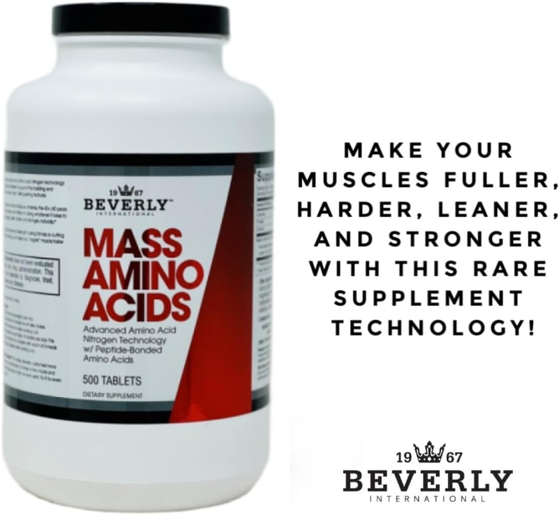 Beverly International Mass Amino Acids, 500 Tabs. Use Pre-Post Workout, with…
