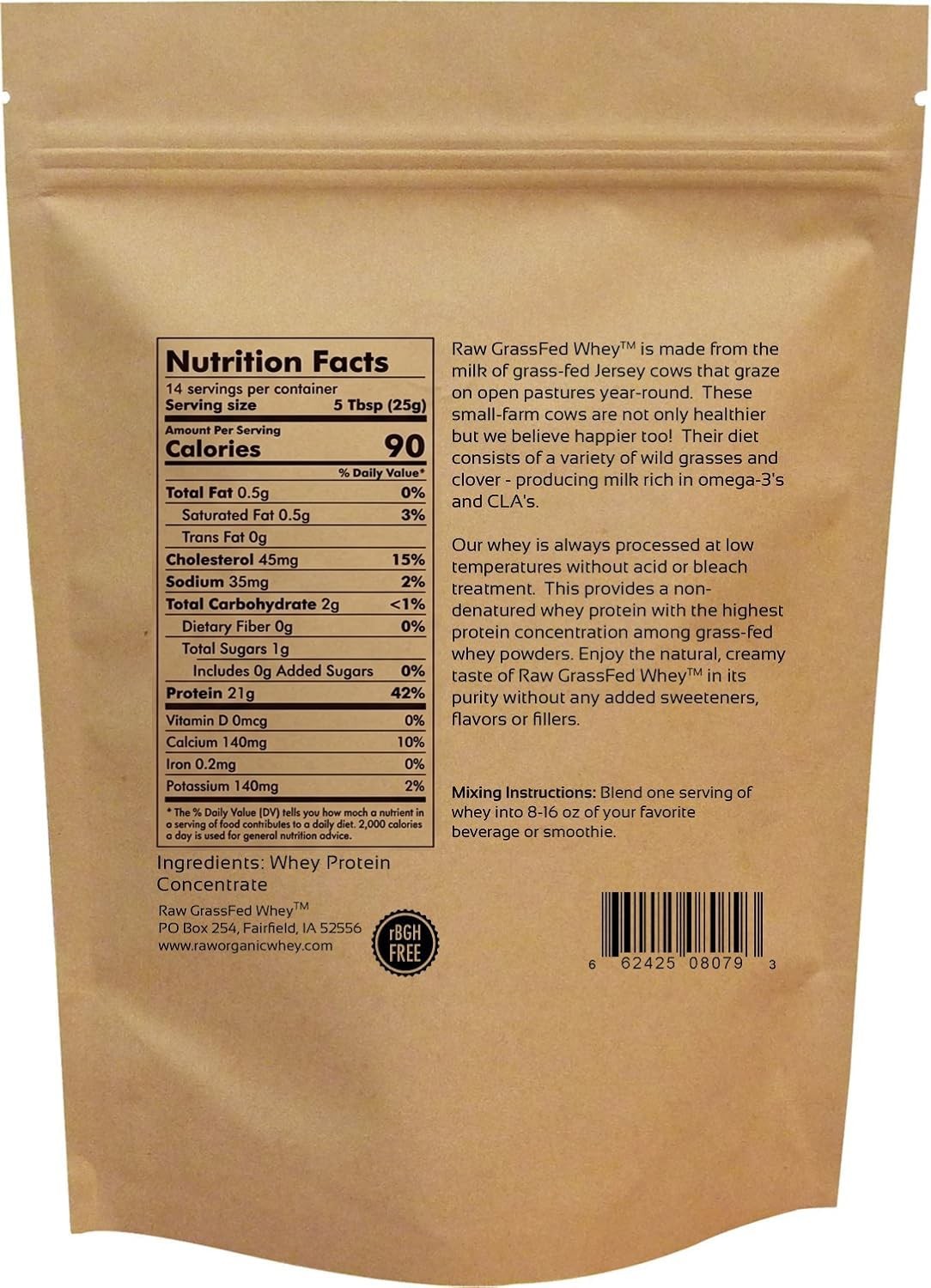 Raw Grass Fed Whey Protein Powder, Unflavored – 1 Ingredient, No Additives_ SALE