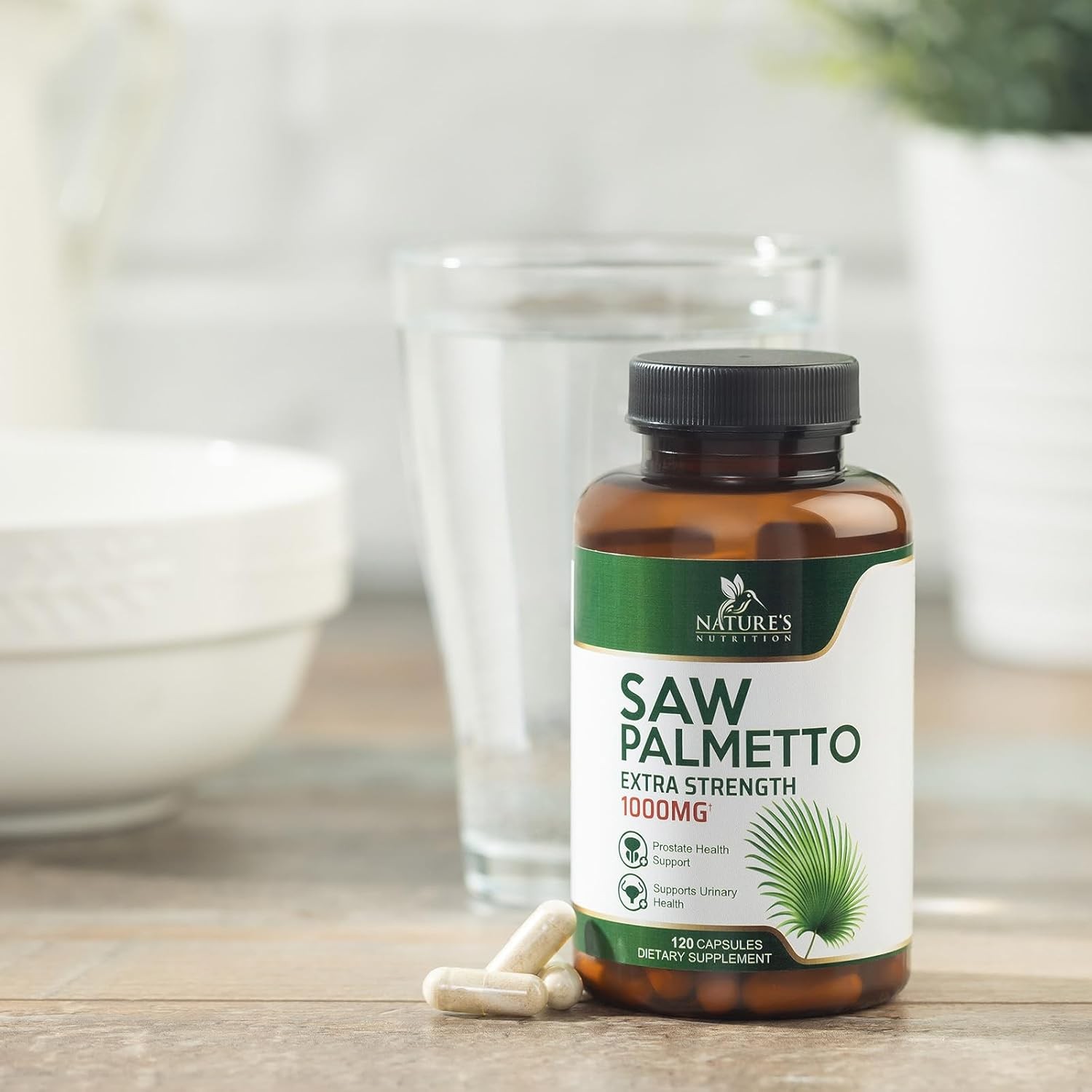 Saw Palmetto for Men 1000MG Prostate Health Supplement 120 Count (Pack of 1)