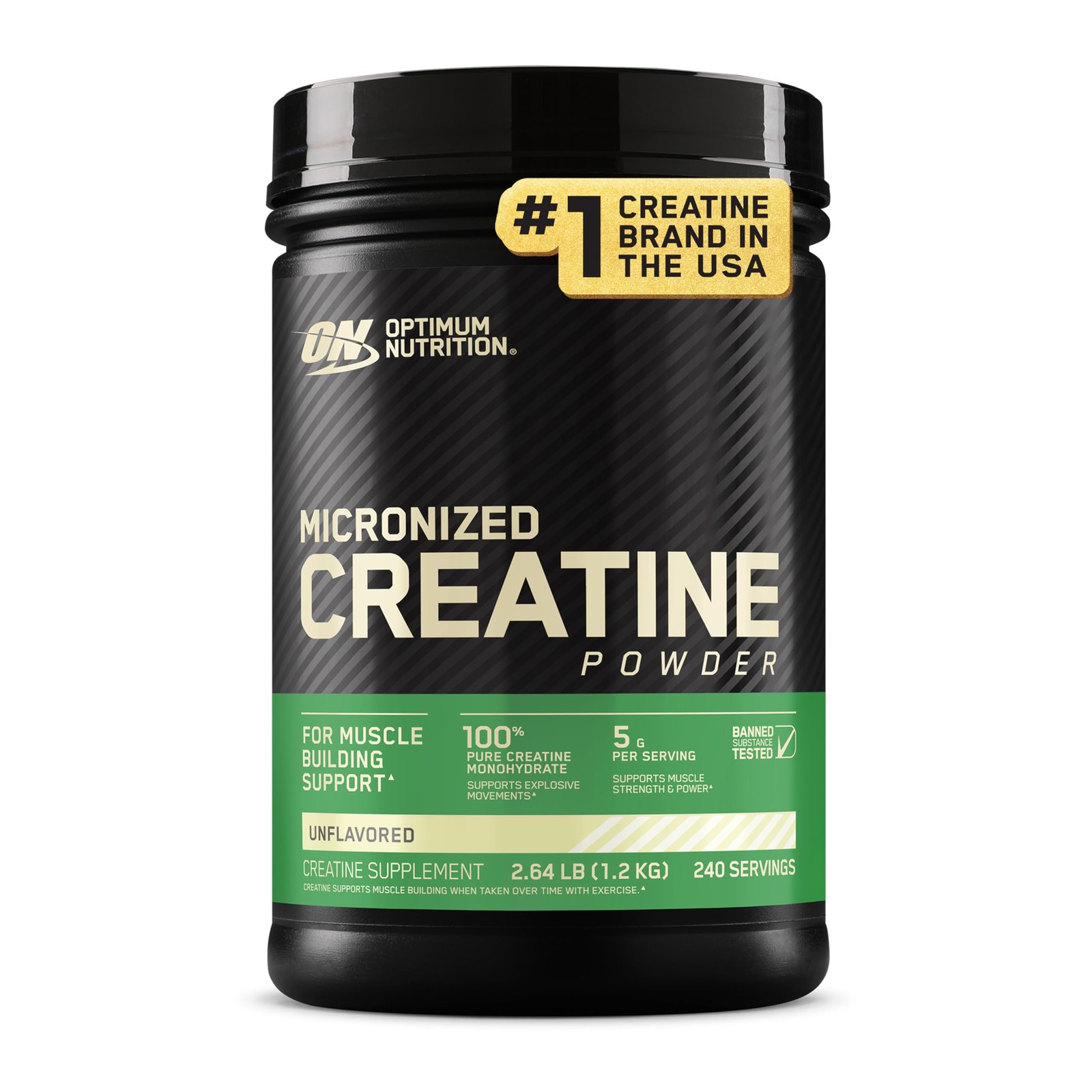 Creatine Monohydrate Powder Unflavored 240 Servings 1200g Optimum Nutrition