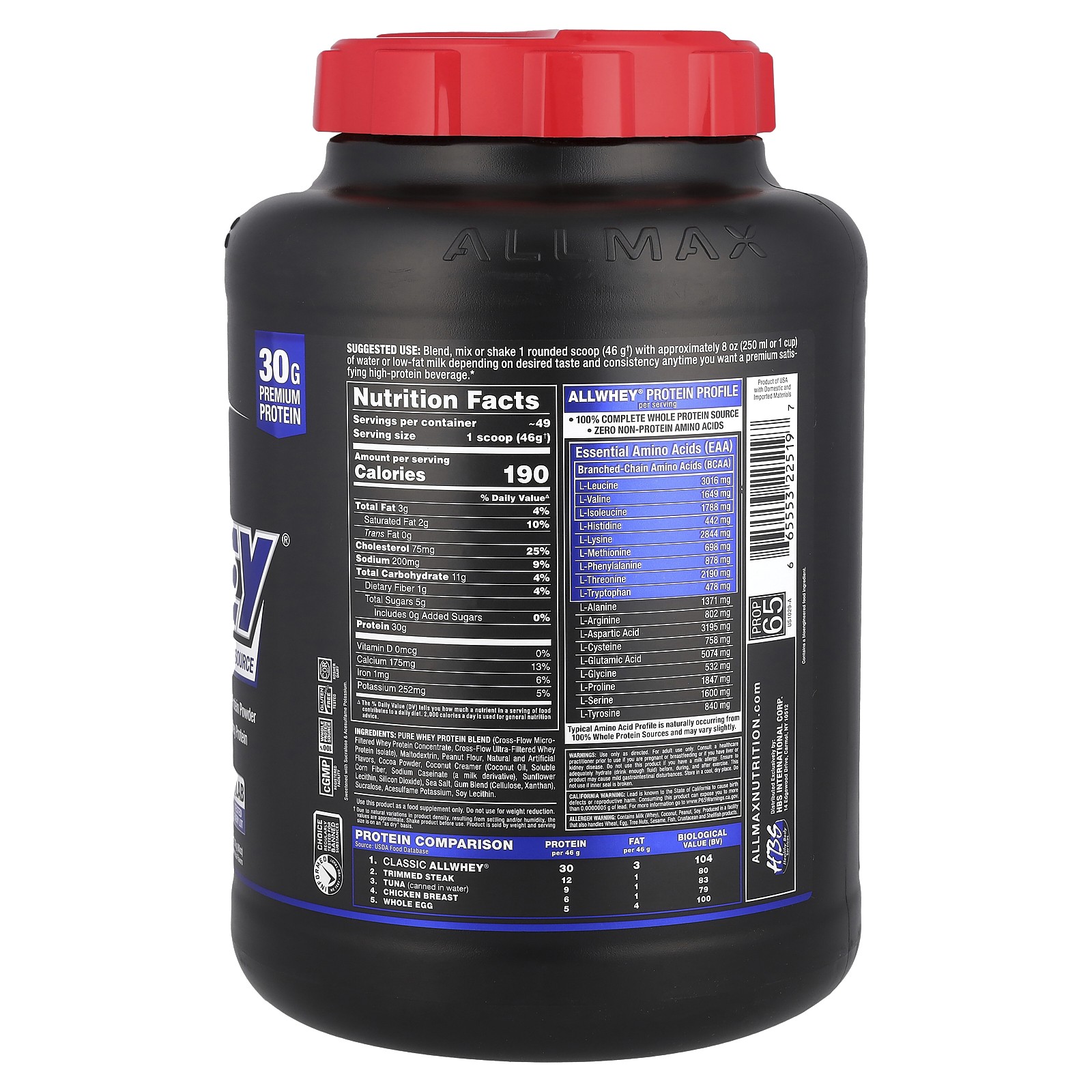 CLASSIC ALLWHEY®, 100% Whey Protein, Chocolate Peanut Butter, 5 lbs (2.27 kg)