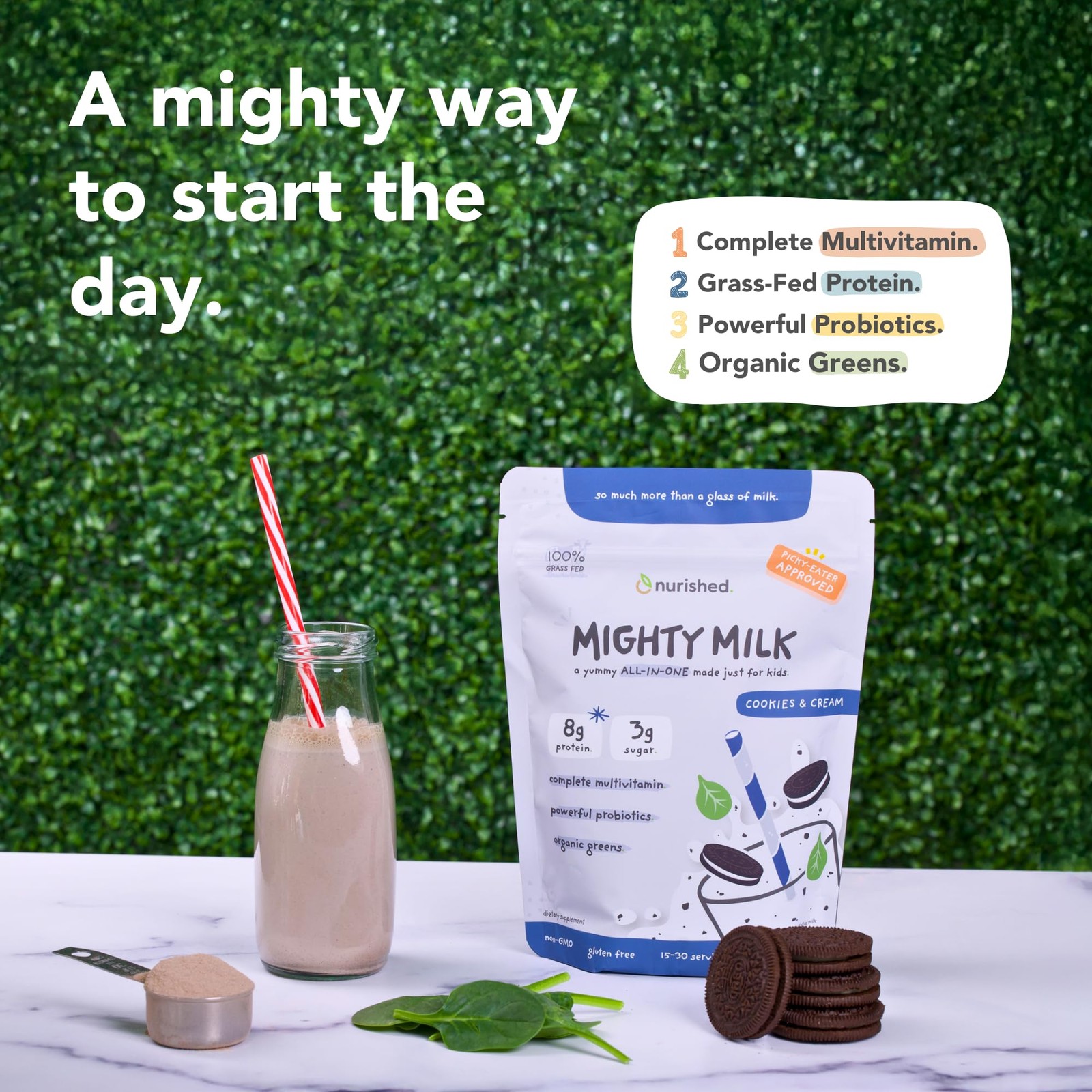 Cookies & Cream Mighty Milk – Kids All-in-One Daily Protein Powder & Multivitami