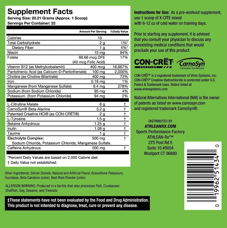 Pre-Workout Supplement – Enhanced Energy, Endurance & Focus with Beta-Alanine, C