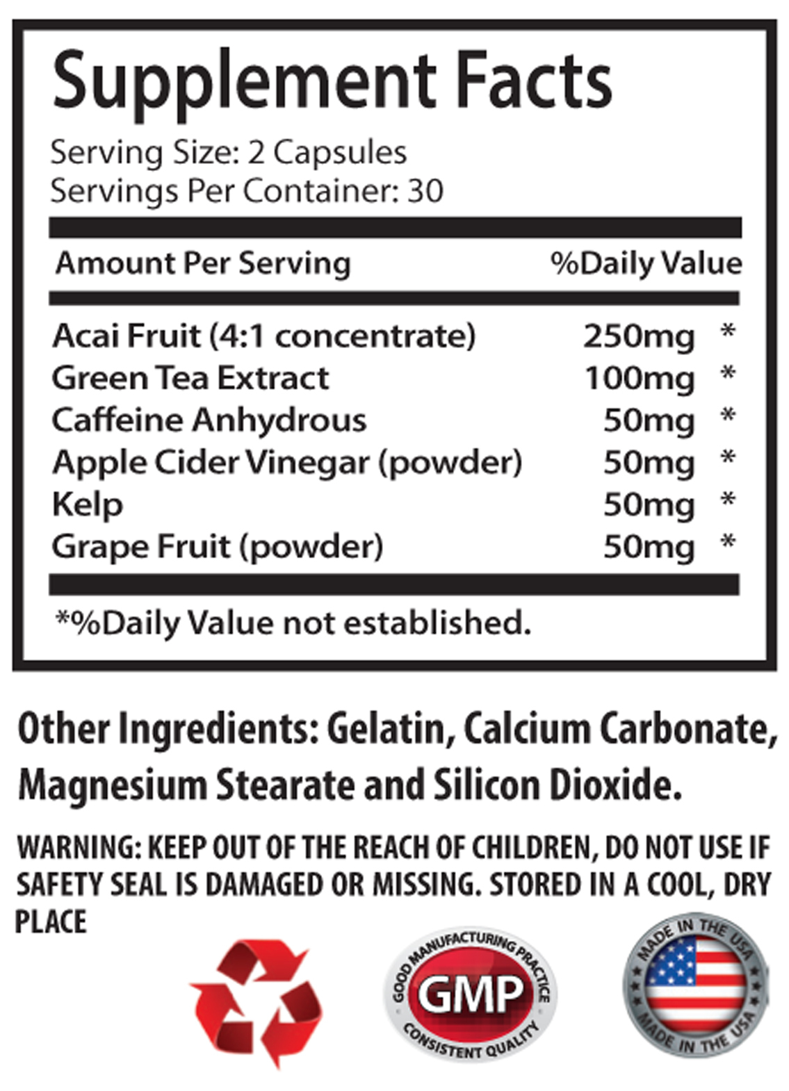 Sexual Drive Booster Caps – Acai Berry Lean 550mg – Acai Berry Extract Powder 1B