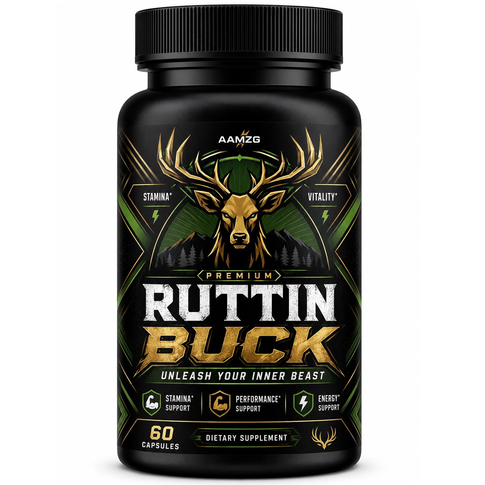 2x Aamzg Ruttin Buck Advanced Male Support Max Supplement Vitamin 120 Capsule