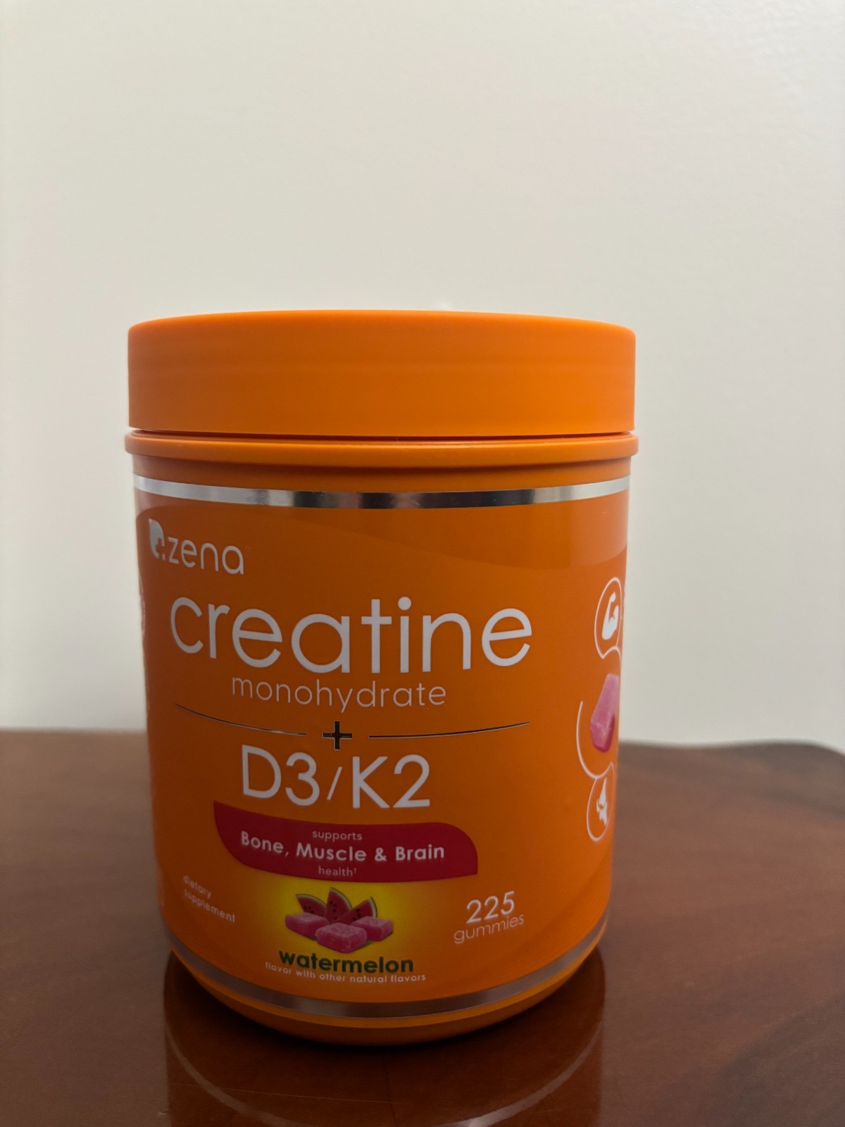 Zena Creatine Monohydrate + D3/K2 Gummies 225ct Watermelon