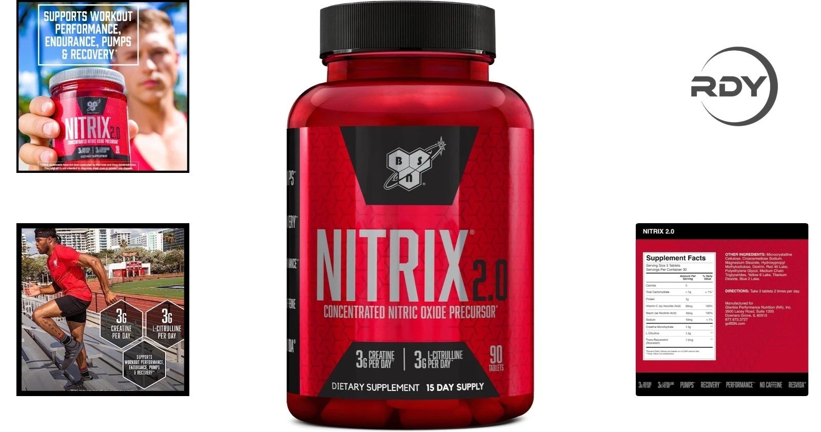 NITRIX 2.0: Nitric Oxide & Creatine Tablets – 90 Count for Enhanced Performance
