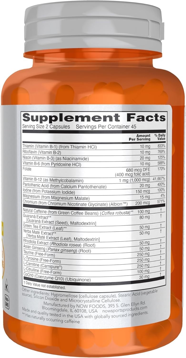 NOW Sport Energy Extreme 90 Caps Pack of 2 (Exp 02/2029)