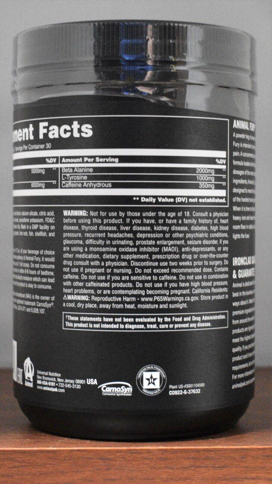 Universal Nutrition Animal Fury Green Apple 30 Servings Pre-Workout Stack