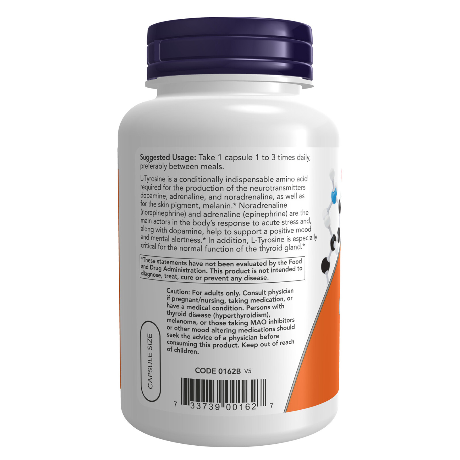 3 x NOW L Tyrosine 500 mg 120 Capsules Neurotransmitter Support