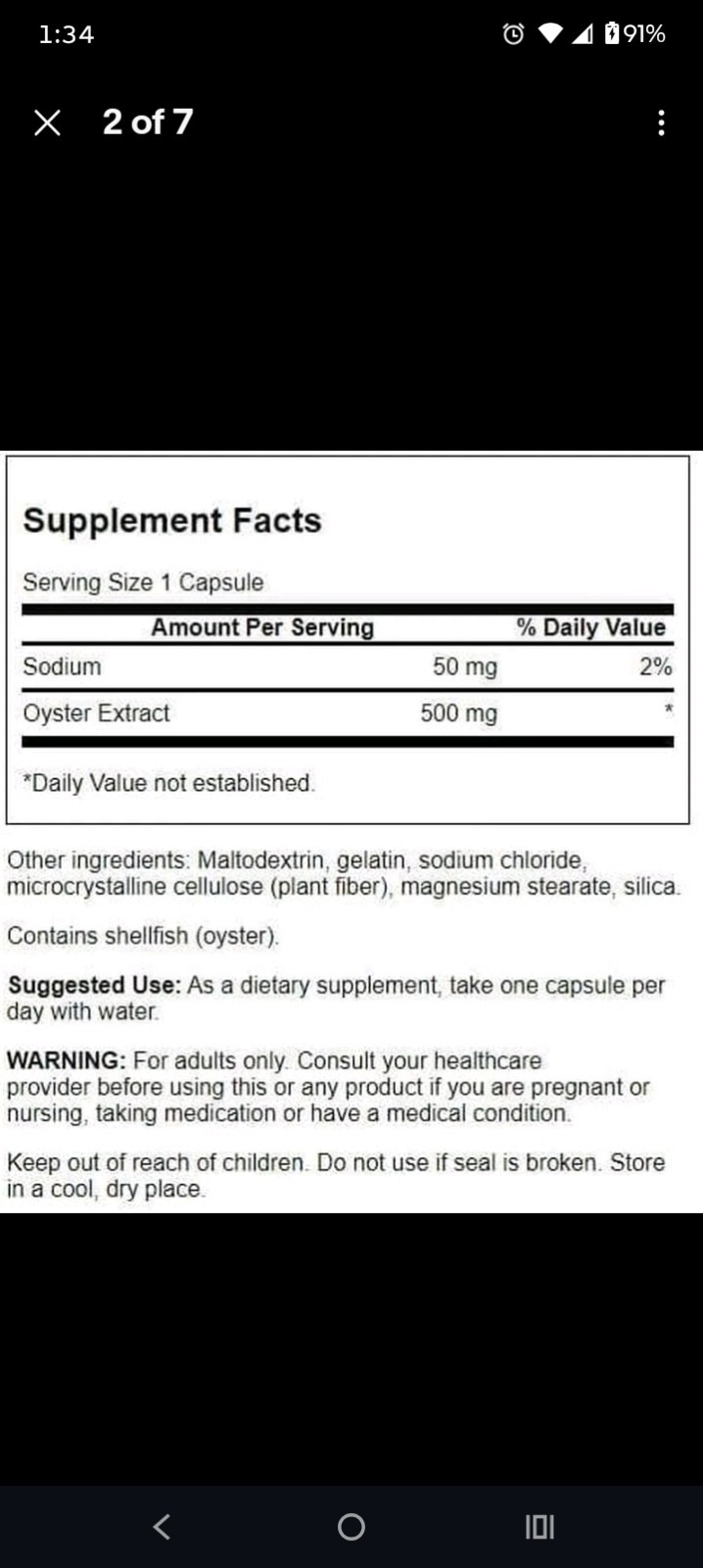 Japanese Oyster Extract 1 Bottle Inflammation+ Joint Health Vigor