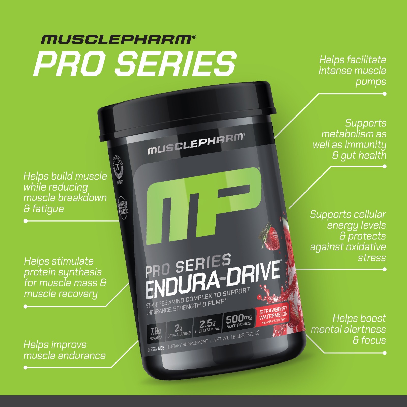 Pro Series, Endura-Drive™, Strawberry Watermelon, 1.6 lbs (711 g)