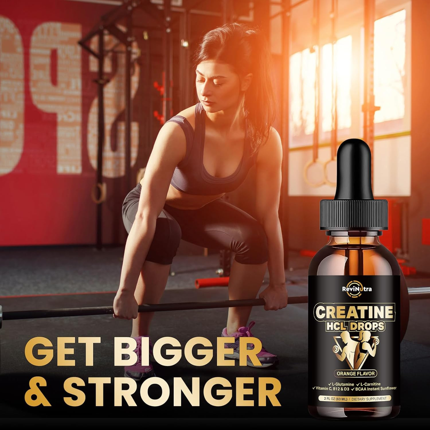 Creatine HCL Liquid Drops for Men & Women, 1500Mg Liquid Creatine Hydrochloride,