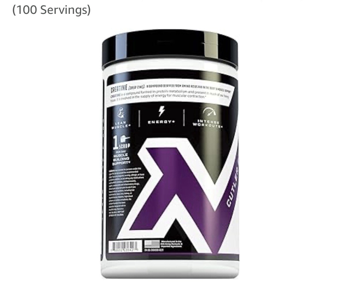 Cutler Nutrition Creatine Monohydrate Supplement Unflavored EXP: 03/2026