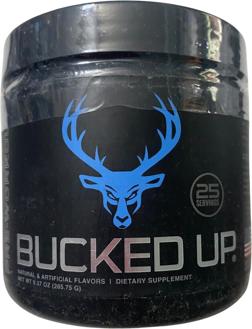 Bucked Up Pre-Workout Energy Pump Powder 25 Servings – Blue Raz – EXP 2027