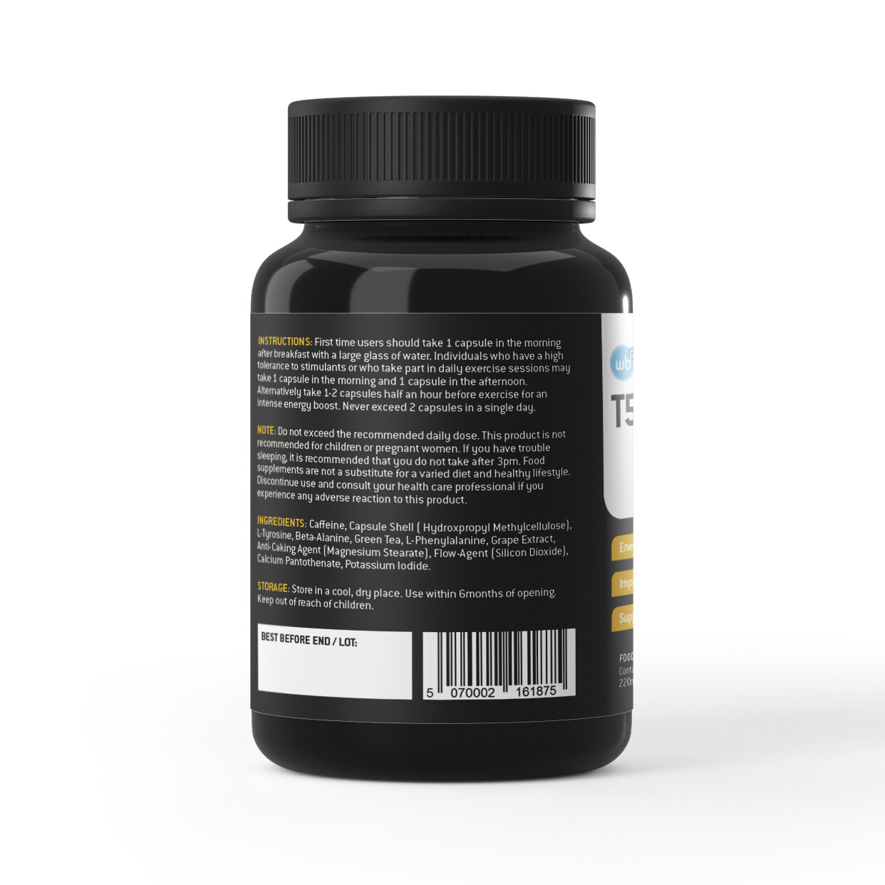 T5 Black Ultimate Strongest Fat Burner Diet Capsules Weight Loss Slimming Pills