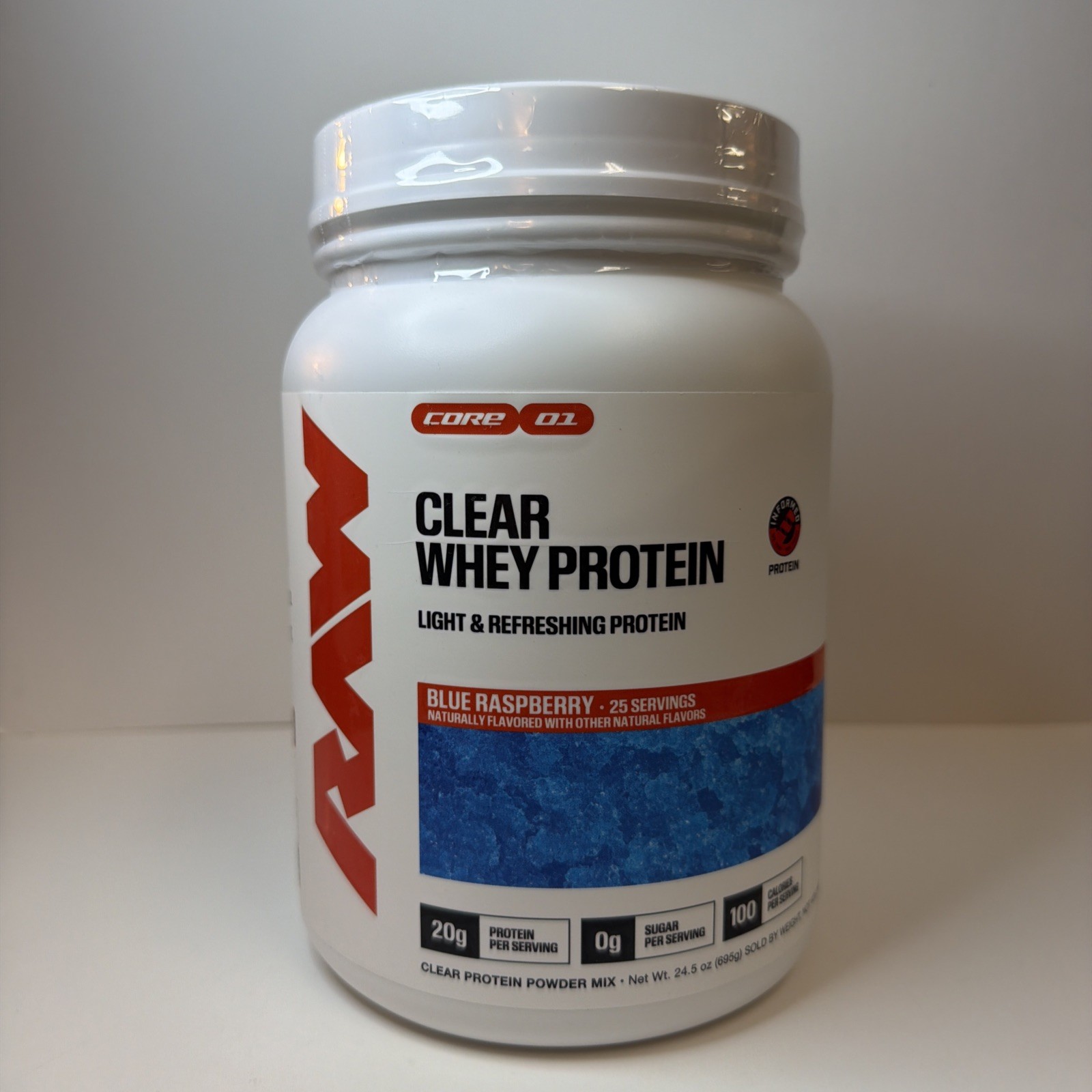 Raw Nutrition Clear Whey Protein – Blue Raspberry – Brand New – 25 Servings