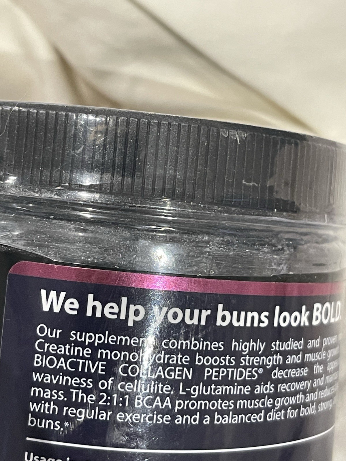 Bold Buns Creatine Boost Powder 10.32 Oz 30 Servings Dented Jar