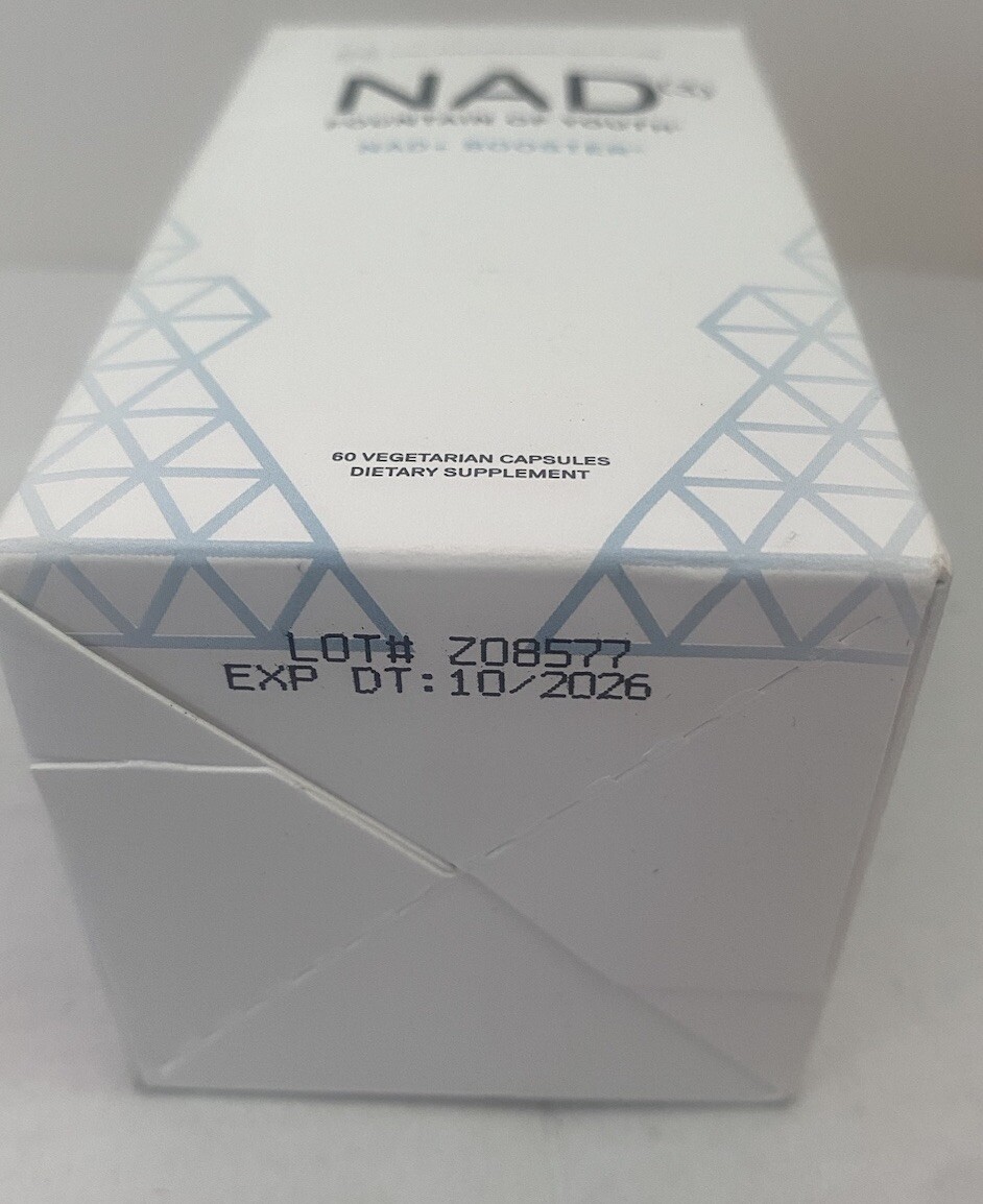 NAD Fountain Of Youth NAD+ Booster Cell Repair Energy 60 Capsules Exp 02/2025