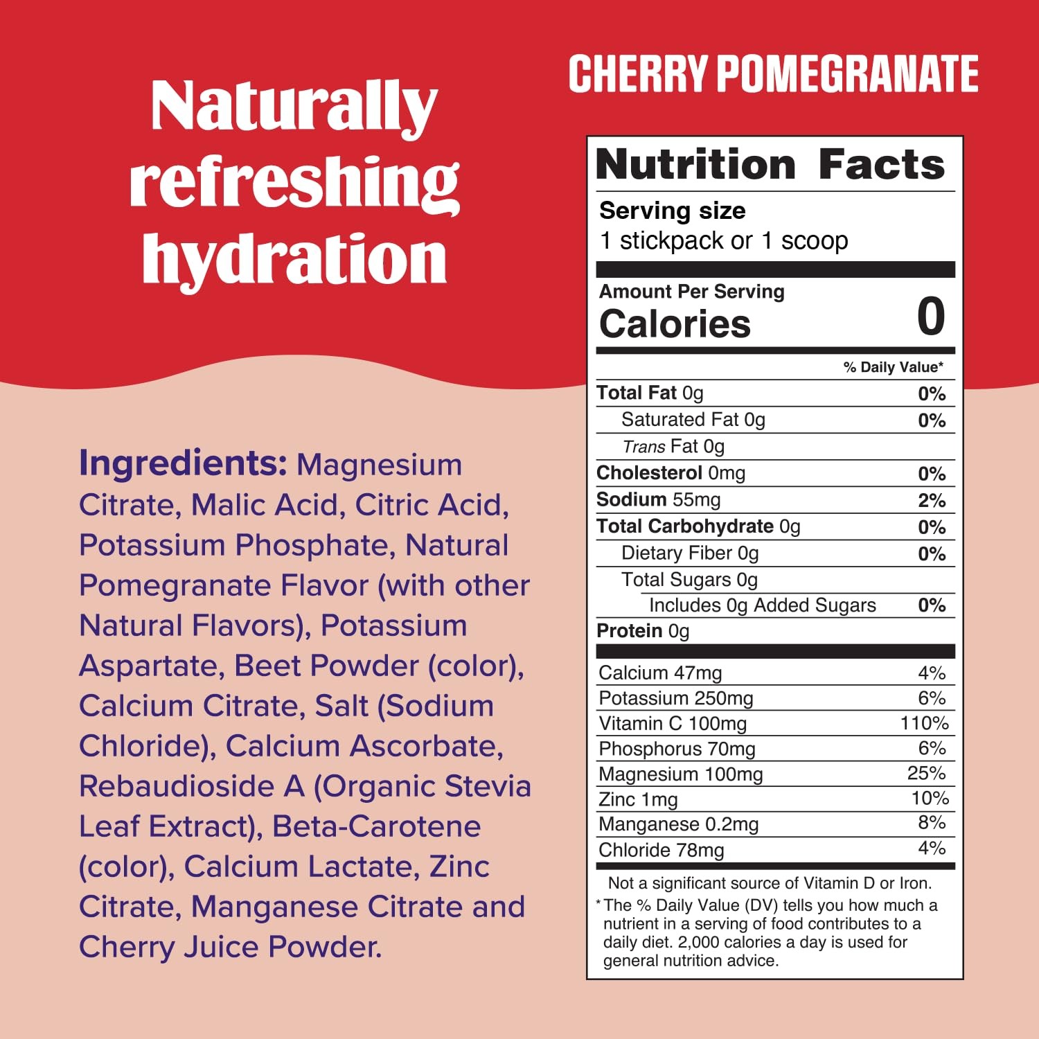 Electrolyte Powder Drink Mix Cherry Pomegranate 30 Servings – Daily Zero Sugar