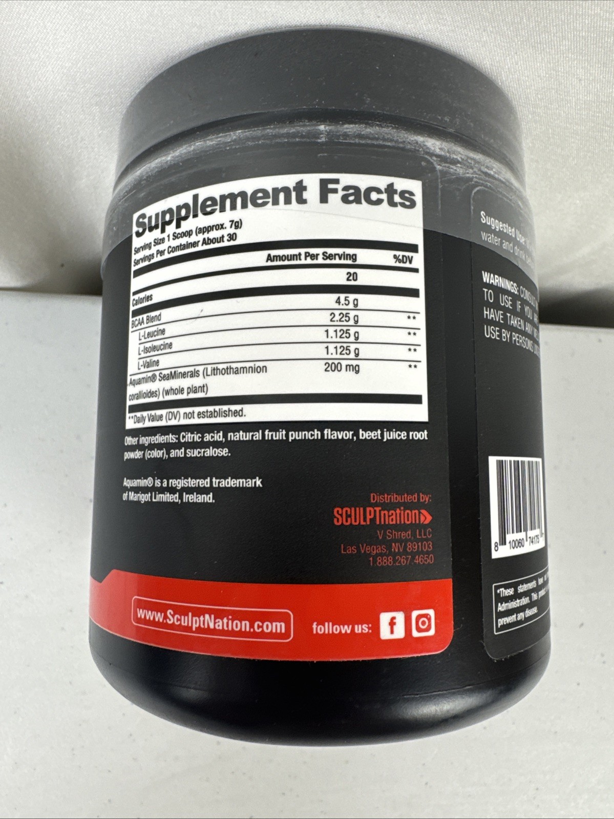 Sculpt Nation V Shred BCAA Powder Powerful Amino Acids Blend to Support/Recovery