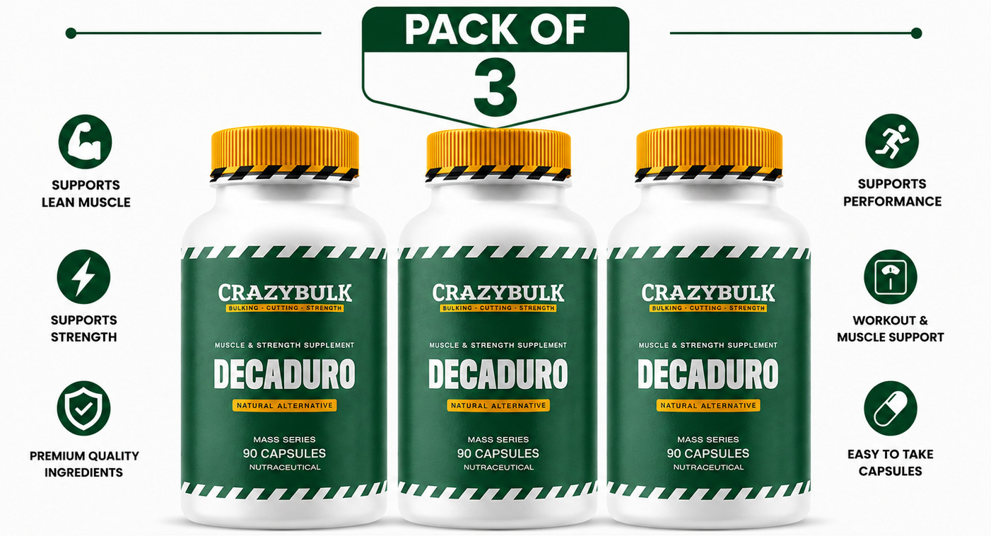 CrazyBulk Decaduro Stack Recovery Energy Workout 90 capsules Pack of 3